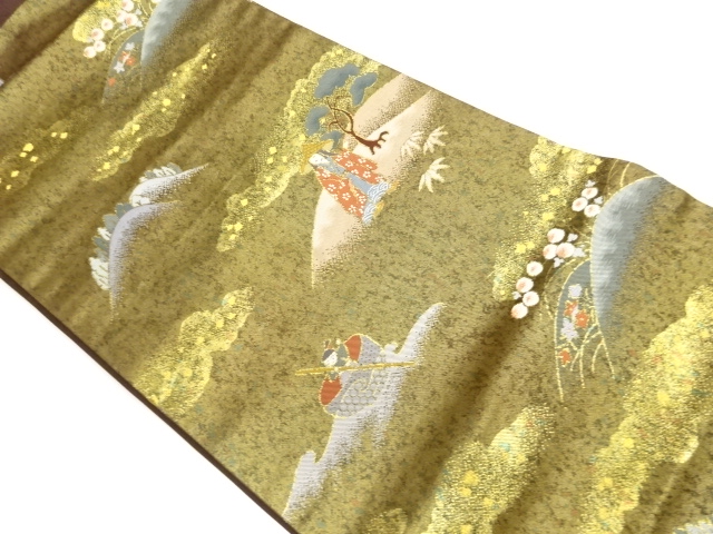 JAPANESE NAGOYA OBI / WOVEN THE INCH-HIGH SAMURAI